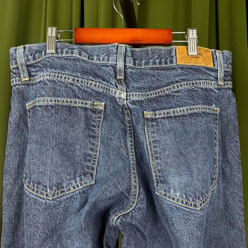 Tommy Hilfiger Womens Navy Blue Denim Capri Jeans 34/32 Cropped Cotton